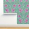 Floral Damask Art Nouveau William Morris Arts And Crafts Pimpernel Cottagecore Victorian Edwardian Custom Removable Wallpaper by Spoonflower Peel & Stick Wallpaper 2FT Wide